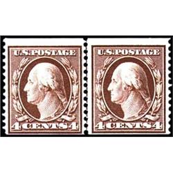 U.S. 1908-10 Coils  1909, 4¢ Orange Brown gui