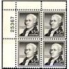 U.S. 1939 On  1956 $5.00 Hamilton Plate Block