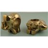 Image 2 : 2 Brass Elephant Figure Napkin Rings Holders Tableware