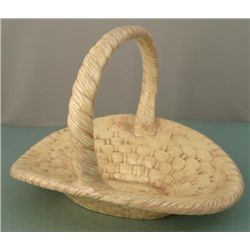 Ceramic Country Basket For Flowers, Art Pottery Décor