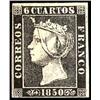 Image 1 : Spain   1850 6c Black, Type II on thick paper