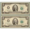 Image 1 : 2 CU 1975 $2 Bills Notes F & G Mint Atlanta, Chicago