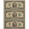 Image 1 : 3 Consecutive # 2003 A $2 Bills Notes G Mint Chicago CU