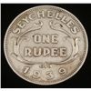 Image 1 : Seychelles 1939 One Rupee Silver Coin Very High Grade