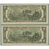 Image 2 : 2 Consec # CU 2003 A $2 Bills Notes G Mint Chicago