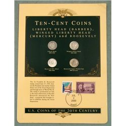 US Sealed Ten-Cent Coins of the 20th Century and Stamps