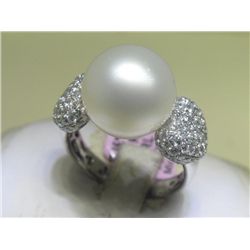 SouthSea Pearl and Diamonds 18K White Gold Ring