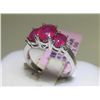 Image 1 : Ruby (Glass-filled) and Diamonds 14K White Gold Ring