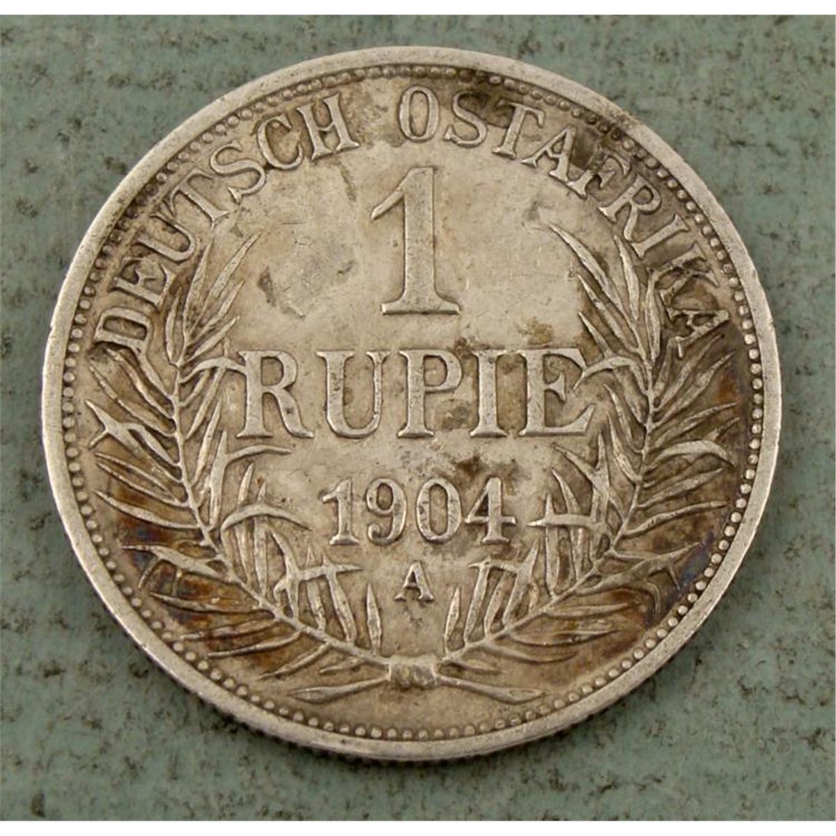 German Ruppee German-East African 1904A Silver One Rupee Coin