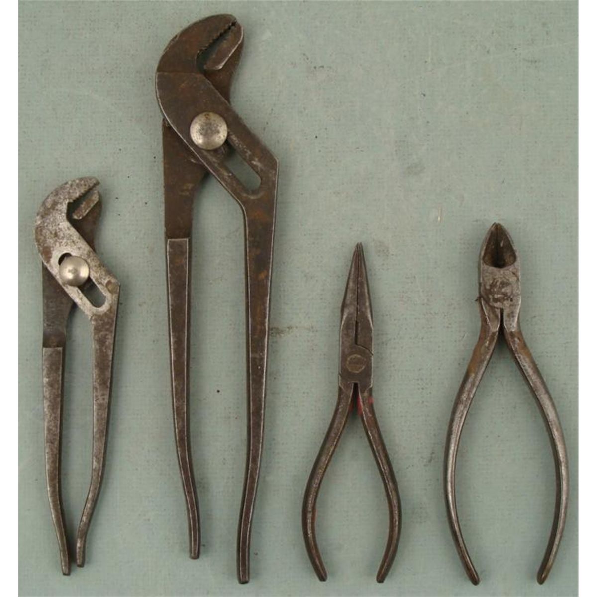 4 Vintage Antique Tools Pliers Claw Clamps Channel Lock