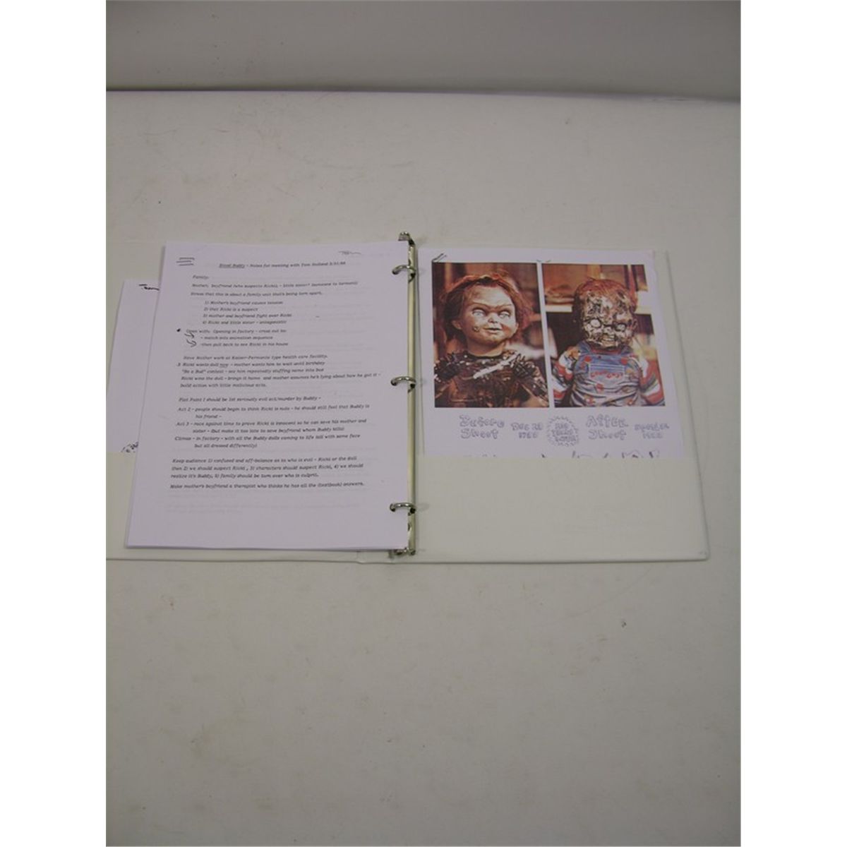 Child's Play (1988) Lot of Production Materials from Tom Holland