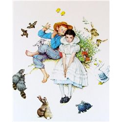 ROCKWELL YOUNG LOVERS RARE LITHOGRAPH ONLY $50