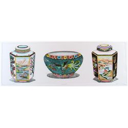 HAND COLORED ETCHING BIRDS 11X30 SIGNED LTD ED