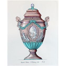 PORCELAIN ETCHING HAND COLORED MITRA LTD ED