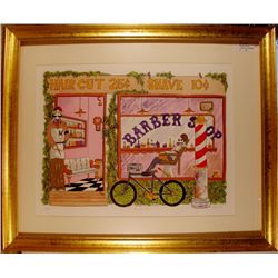 BARBER SHOP NOSTALGIA ART LTD ED SIGNED SALE