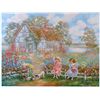 Image 1 : CHILDREN & DOGS PLAYING IMPRESSIONISTIC FINE ART SIGNED