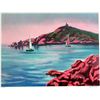 Image 1 : SAILING COLORFUL MOUNTAIN WATER LANDSCAPE SCENE