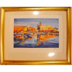HARBOR SCENE COLORFUL ONLY $100 BELOW WHOLESALE