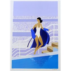NAGEL LIKE FIGURATIVE SWIMMING SCENE LTD ED ART