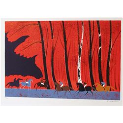 RED EQUESTRIAN HORSE LANDSCAPE SIGNED LTD ED SALE