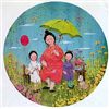 Image 1 : MOTHER & CHILDREN WHIMSY NAÏVE COLORFUL ART