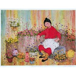 COLORFUL FLORAL BARRETT SIGNED LTD ED ART