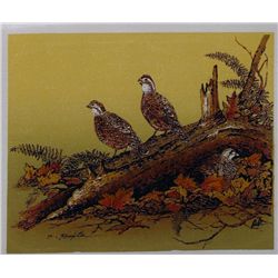 CANVAS WINTER BIRD SCENIC SERIGRAPH ONLY $25
