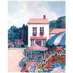 WATERCOLOR PETER WONG KEY WEST STYLE PAINTING