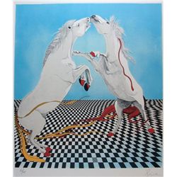 TWO HORSES ABSTRACT ART LTD ED ONLY $50