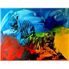 Image 1 : TIGERS COLORFUL ORIGINAL PAINTING LARGE POP ART