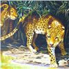 Image 2 : LEOPARDS SIGNED COLORFUL RARE LITHOGRAPH LTD ED SALE