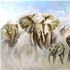 Image 2 : ELEPHANTS REALISTIC LTD ED LITHO RARE DEALER WHOLESALE