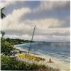 Image 2 : BEACH SCENE SIMBARI STYLE COLORFUL LITHOGRAPH SALE