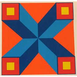 ABSTRACT VASARELY STYLE LTD ED HUGE ART COLORFUL