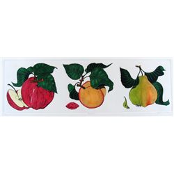 COLORFUL FRUIT MITRA HAND COLORED ETCHING RARE SALE