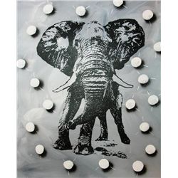 BLACK & WHITE ORIGINAL CANVAS ELEPHANT DEALER SALE