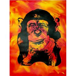 COLORFUL CANVAS ORIGINAL ART WHIMSICAL MONKEY