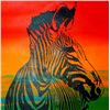 Image 2 : ONLY $100 ORIGINAL ARTWORK CANVAS ZEBRA POP COLORFUL