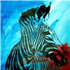 Image 2 : COLORFUL POP ART CANVAS ORIGINAL ZEBRA ART SALE ONLY $100