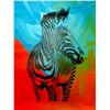 Image 1 : ZEBRA POP ART ORIGINAL CANVAS PAINTING ESTATE LIQUIDATION