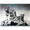 Image 1 : TIGERS BLACK & WHITE ORIGINAL PAINTING LARGE POP ART