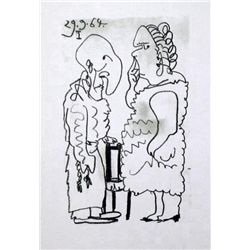 PICASSO COUPLE RARE PENCIL NUMBERED LIMITED EDITION