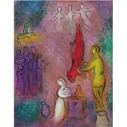 BIBLICAL ART MARC CHAGALL COLORFUL LITHO THE SACRIFICE