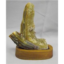 Brazilian Agate On Wood Base