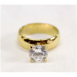 Cubic Zirconia & Gold Vermeil Ring