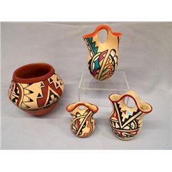 4 Jemez Pottery Vases, Jar