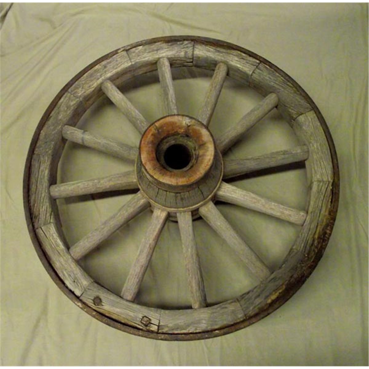 Antique Heavy Wood Wagon Wheel Iron Rim MUST BE PICKED UP