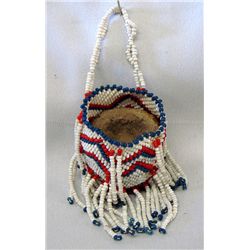 Native American Miniature Beaded Burden Basket