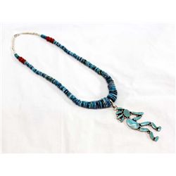 Navajo Sterling Kokopelli Necklace-J Abeyta