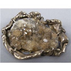 Unusual Southwestern Crystal Sterling Silver Pin